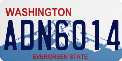 WA license plate ADN6014
