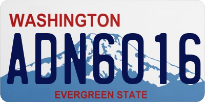 WA license plate ADN6016