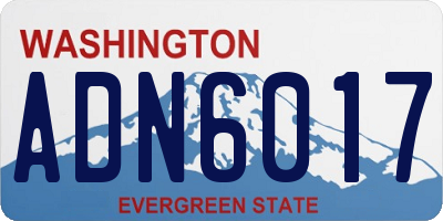 WA license plate ADN6017
