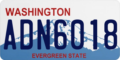 WA license plate ADN6018
