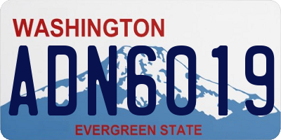 WA license plate ADN6019