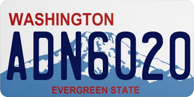 WA license plate ADN6020