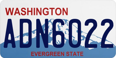 WA license plate ADN6022