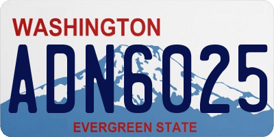 WA license plate ADN6025