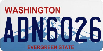 WA license plate ADN6026