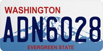 WA license plate ADN6028