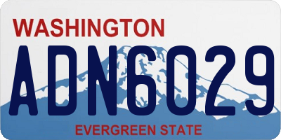 WA license plate ADN6029