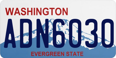 WA license plate ADN6030