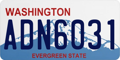 WA license plate ADN6031