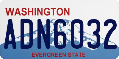 WA license plate ADN6032