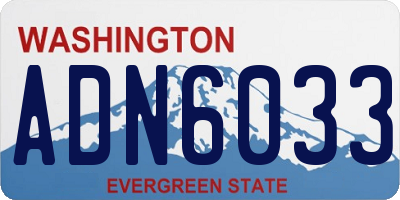 WA license plate ADN6033