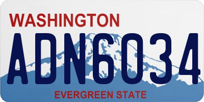 WA license plate ADN6034