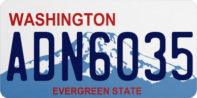 WA license plate ADN6035
