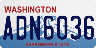 WA license plate ADN6036