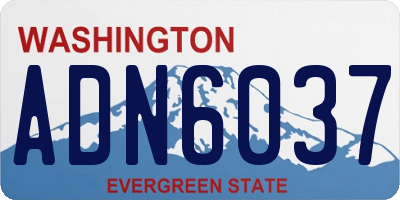 WA license plate ADN6037