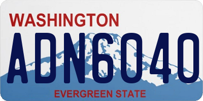 WA license plate ADN6040