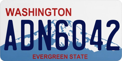 WA license plate ADN6042