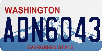 WA license plate ADN6043