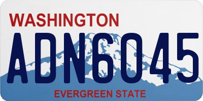 WA license plate ADN6045