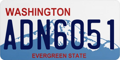 WA license plate ADN6051