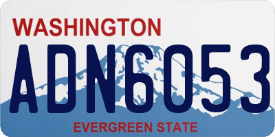 WA license plate ADN6053