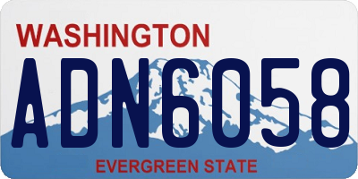 WA license plate ADN6058
