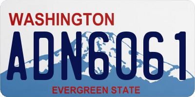 WA license plate ADN6061