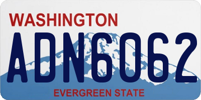 WA license plate ADN6062