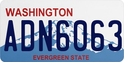 WA license plate ADN6063
