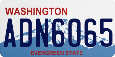 WA license plate ADN6065