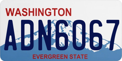 WA license plate ADN6067