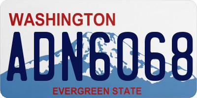 WA license plate ADN6068