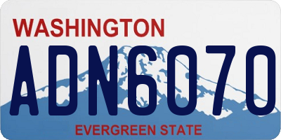 WA license plate ADN6070