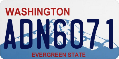 WA license plate ADN6071