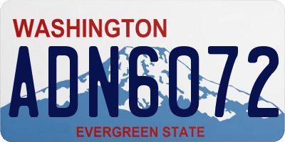 WA license plate ADN6072
