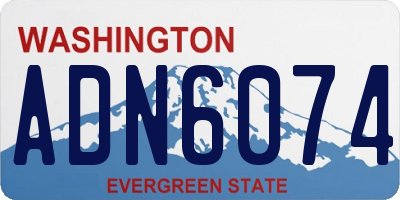 WA license plate ADN6074