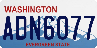 WA license plate ADN6077