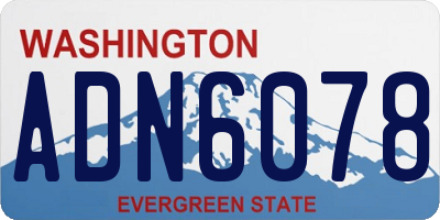 WA license plate ADN6078