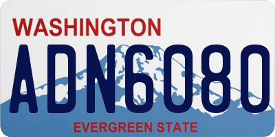 WA license plate ADN6080