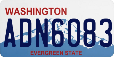 WA license plate ADN6083