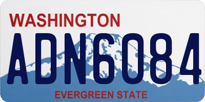 WA license plate ADN6084
