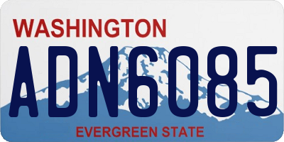 WA license plate ADN6085