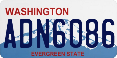 WA license plate ADN6086