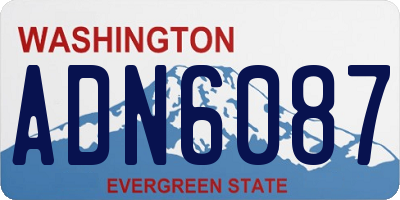 WA license plate ADN6087