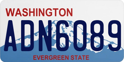 WA license plate ADN6089