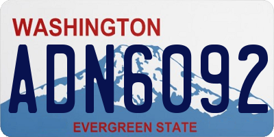 WA license plate ADN6092