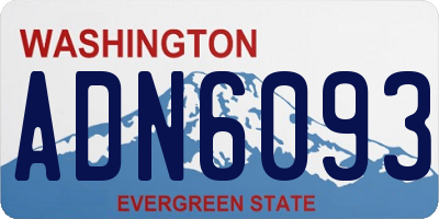 WA license plate ADN6093
