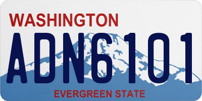 WA license plate ADN6101