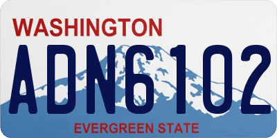 WA license plate ADN6102
