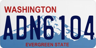 WA license plate ADN6104